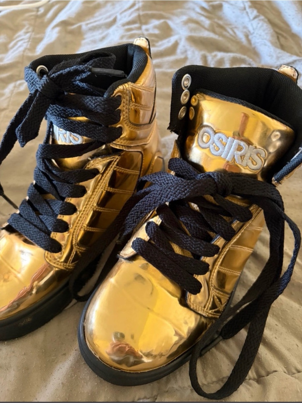 Osiris Kids Gold and Black High-Top Sneakers